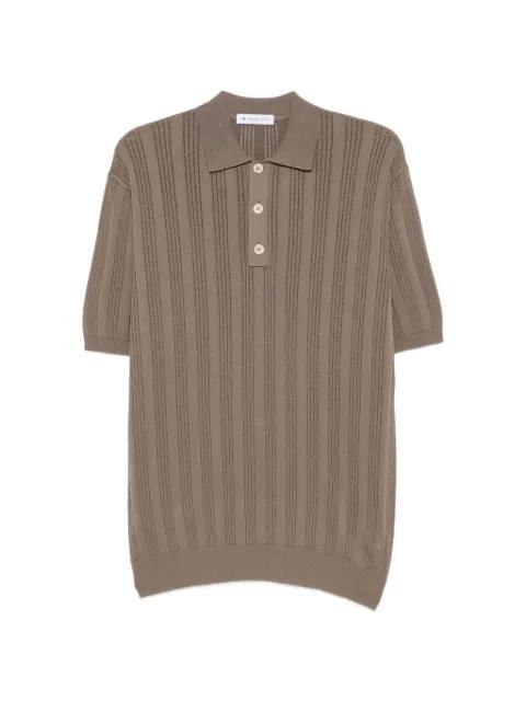 perforated ribbed-knit polo shirt by MANUEL RITZ
