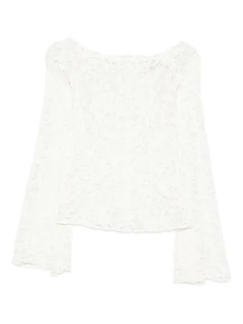 Nomi lace bell-sleeve top by MANURI