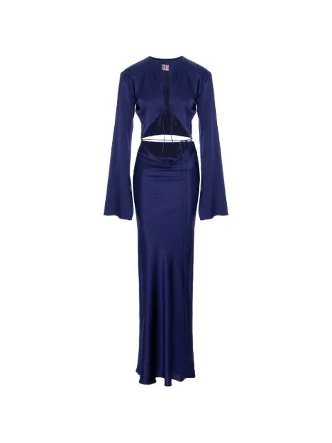 Sylvia cut-out tie silk dress by MANURI
