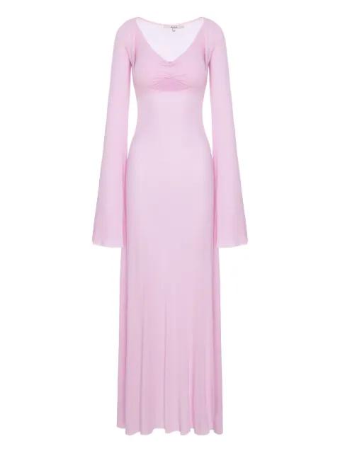 V-neck long-sleeve maxi dress by MANURI