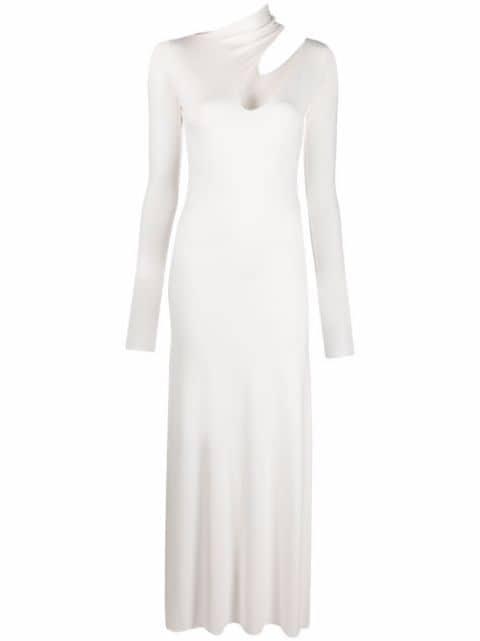 cut-out detail long-sleeve dress by MANURI