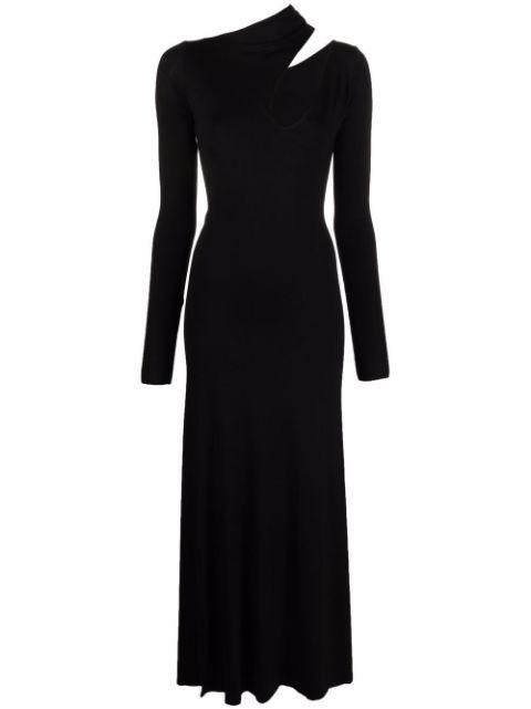 cut-out detail long-sleeve dress by MANURI