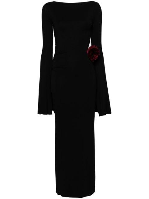 floral-appliqué jersey maxi dress by MANURI