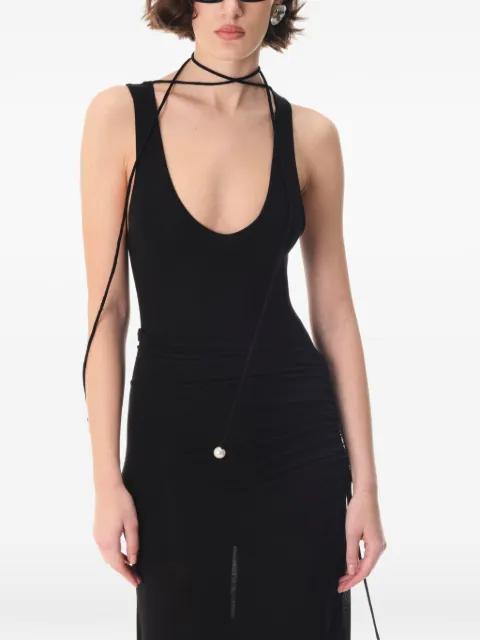 tie-detail bodysuit by MANURI