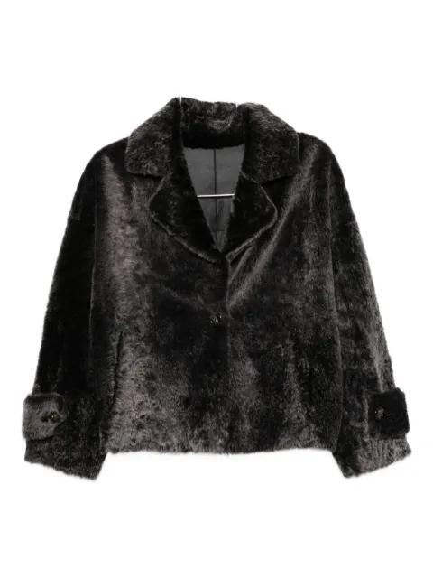 shearling button jacket by MANZONI 24