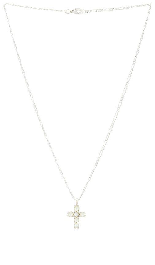 MAPLE Cross Chain Necklace in Metallic Silver by MAPLE