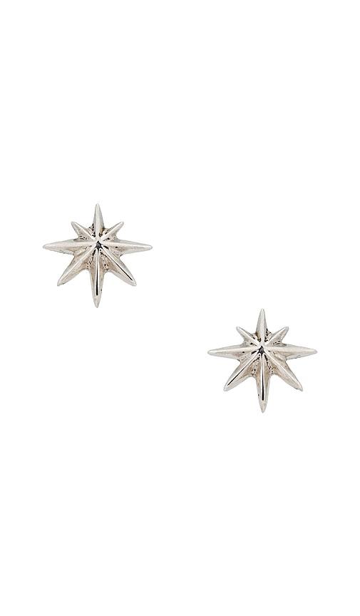 MAPLE Hempstar Earrings 8mm in Metallic Silver by MAPLE