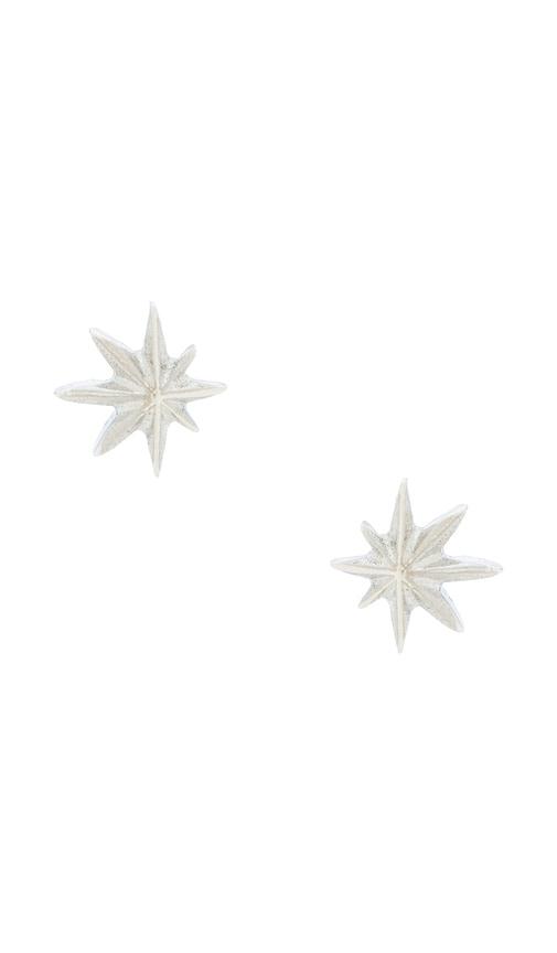 MAPLE Hempstar Earrings in Metallic Silver by MAPLE