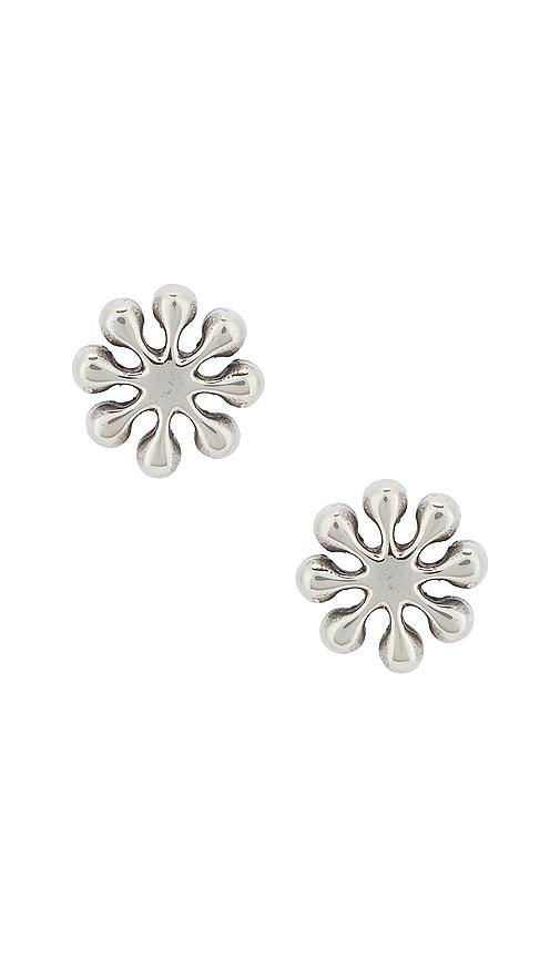 MAPLE Orbit Earrings in Metallic Silver by MAPLE