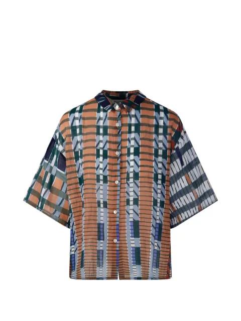 Andrew Utopie checked short-sleeve shirt by MAPOESIE