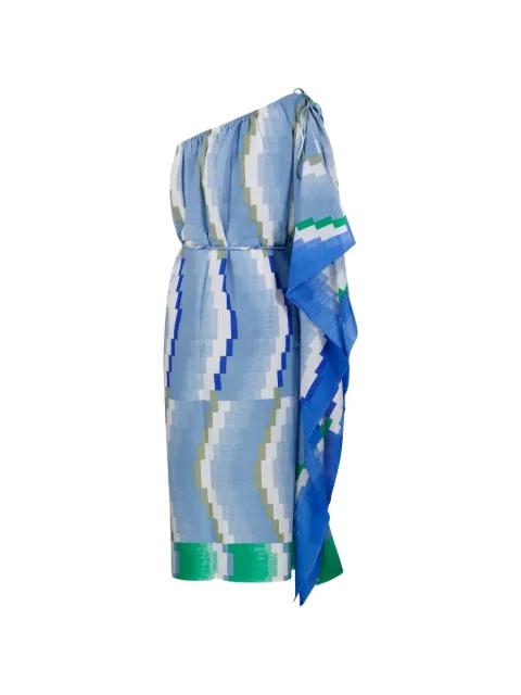 Enna Aurore geometric-print one-shoulder dress by MAPOESIE