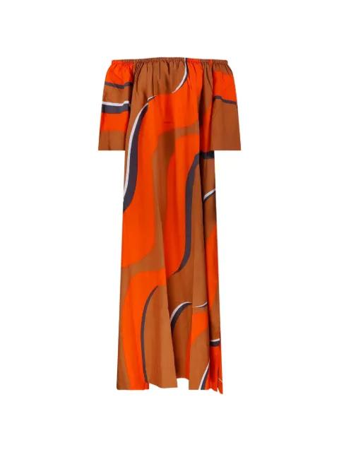 Palao Madone abstract-print off-shoulder dress by MAPOESIE