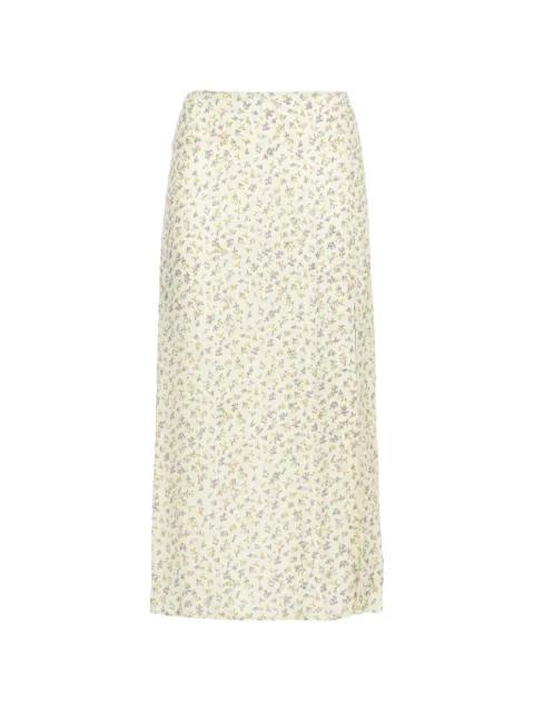 Roxana floral-print side-slit midi skirt by MAR DE MARGARITAS