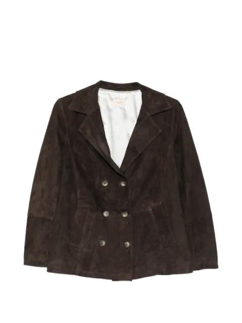 double-breasted suede blazer by MARA BINI