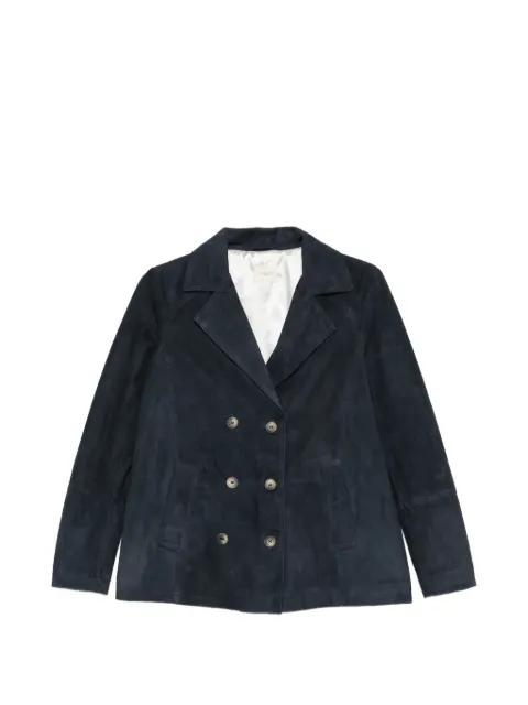 double-breasted suede blazer by MARA BINI