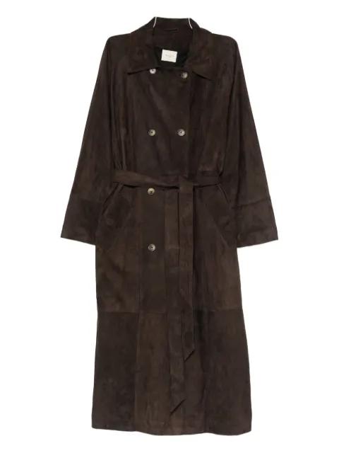 leather double-breasted coat by MARA BINI