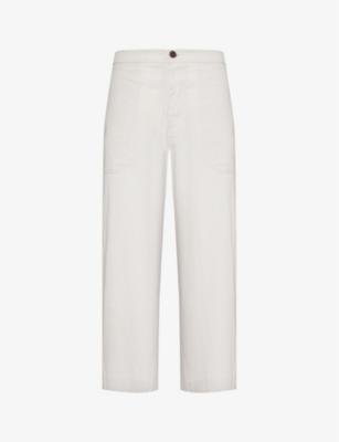 El Pepe brand-patch organic-cotton trousers by MARANE