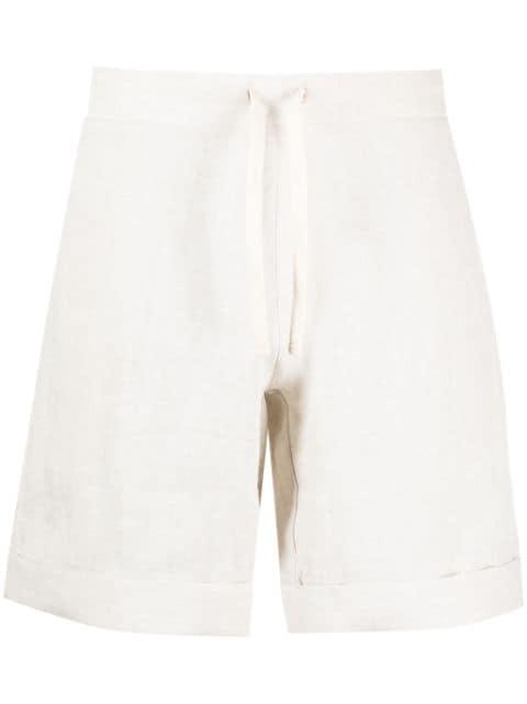 drawstring-waist linen shorts by MARANE
