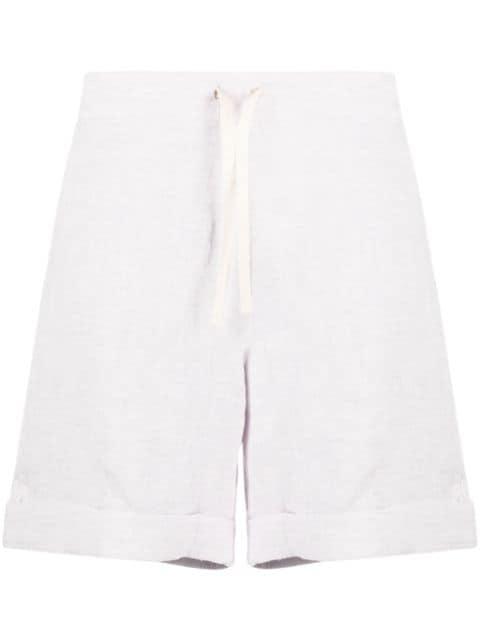 drawstring-waist linen shorts by MARANE