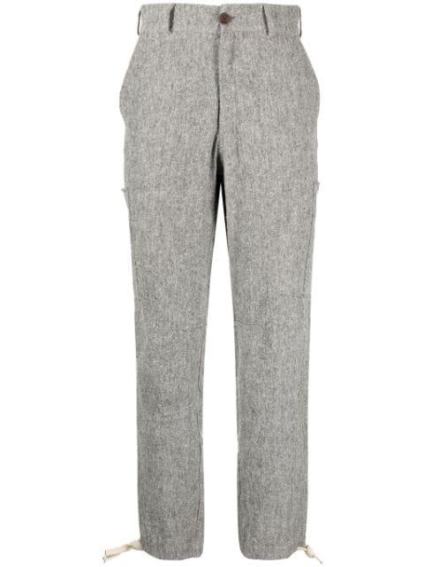mélange-effect cropped trousers by MARANE
