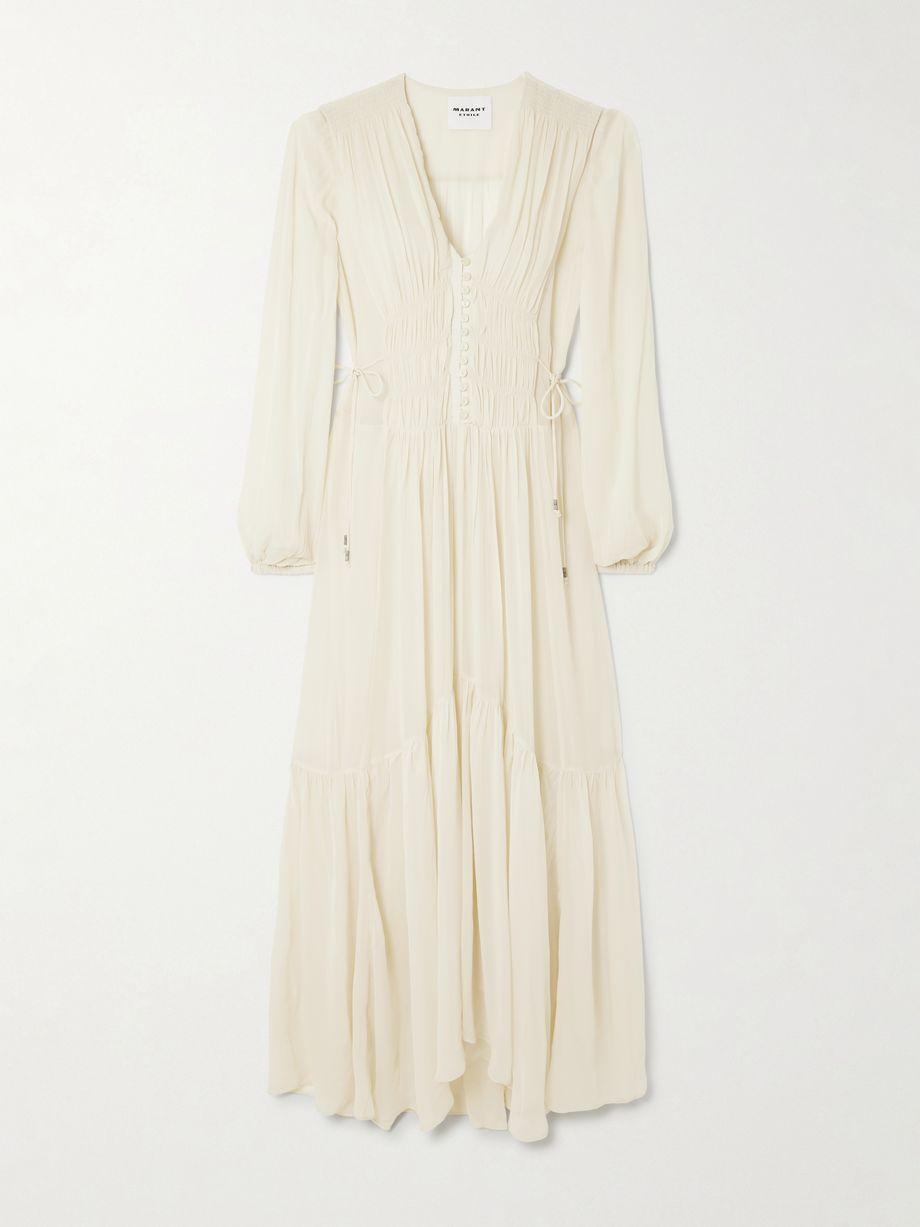 Briane gathered georgette maxi dress by MARANT ETOILE