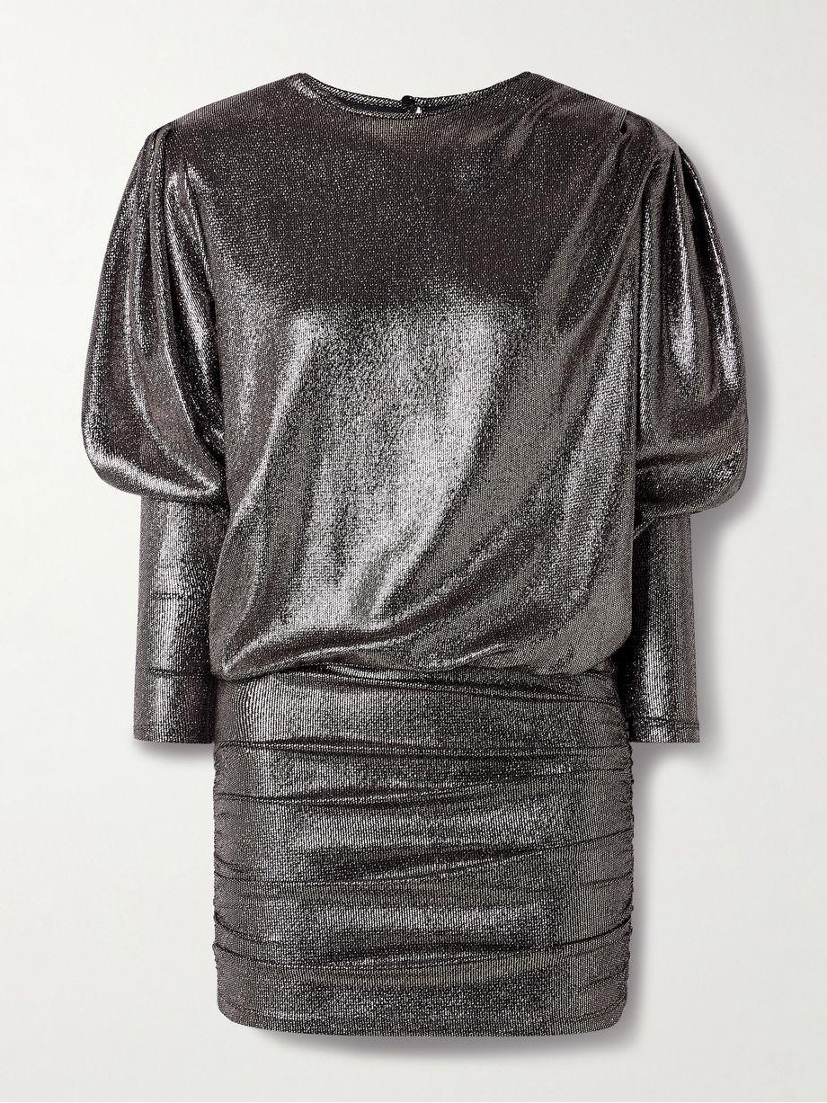 Britany ruched metallic stretch-jersey mini dress by MARANT ETOILE