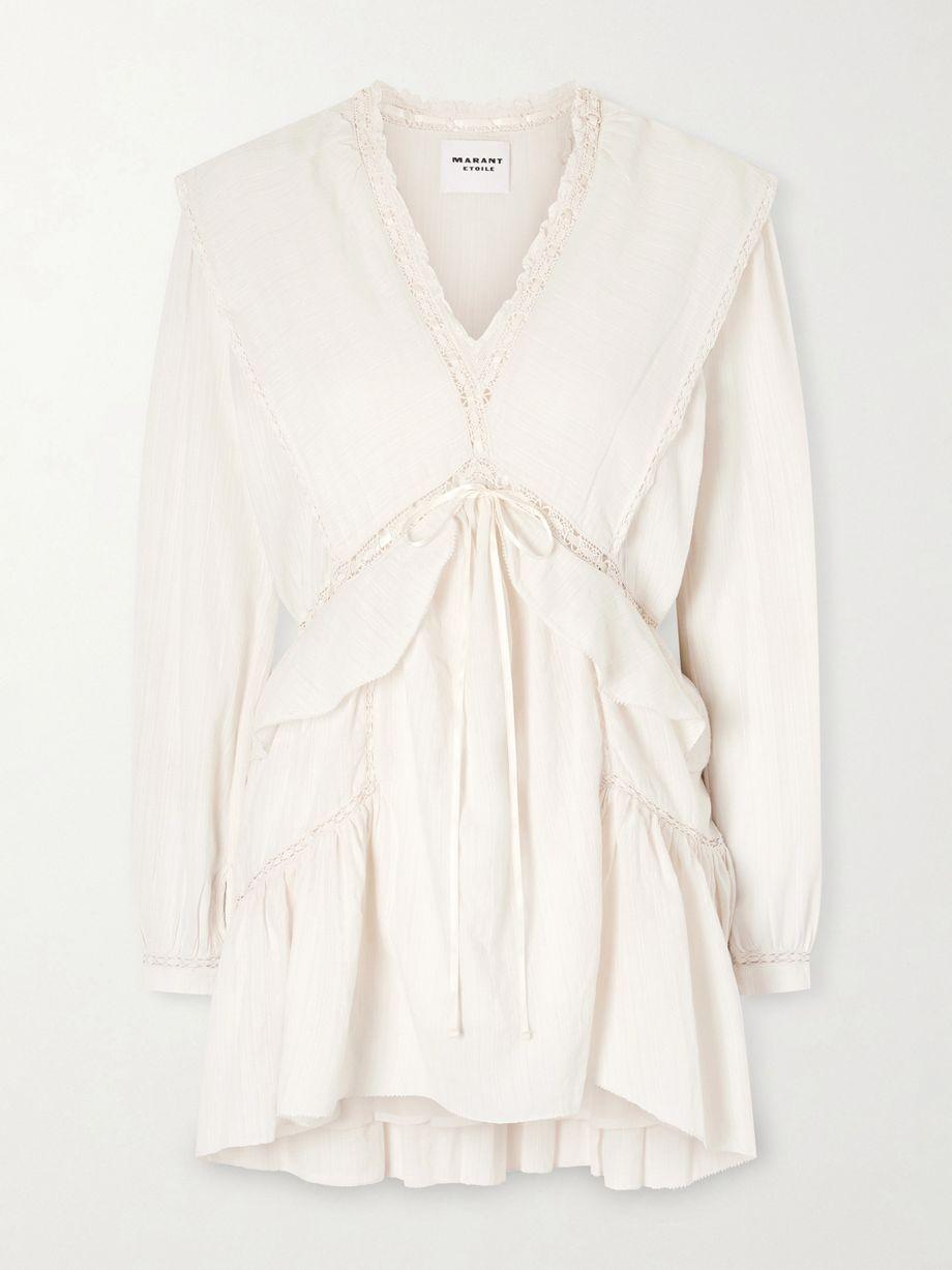 Damya lace-trimmed cotton-blend mini dress by MARANT ETOILE