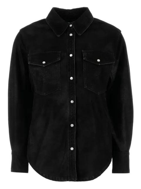 Delcia leather-texture flap-pocket shirt by MARANT ETOILE