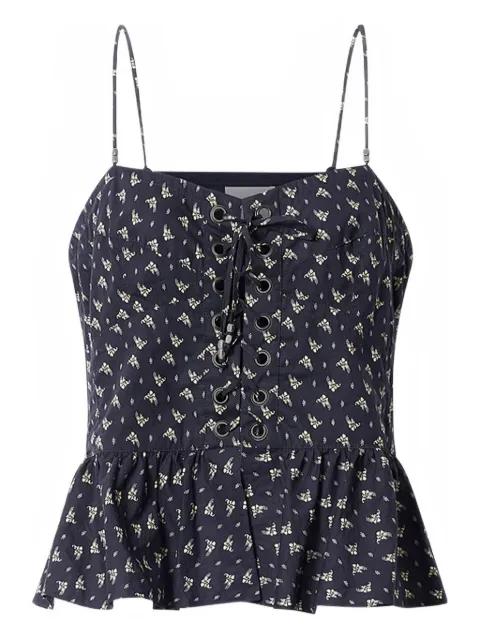 Dolma floral lace-up top by MARANT ETOILE