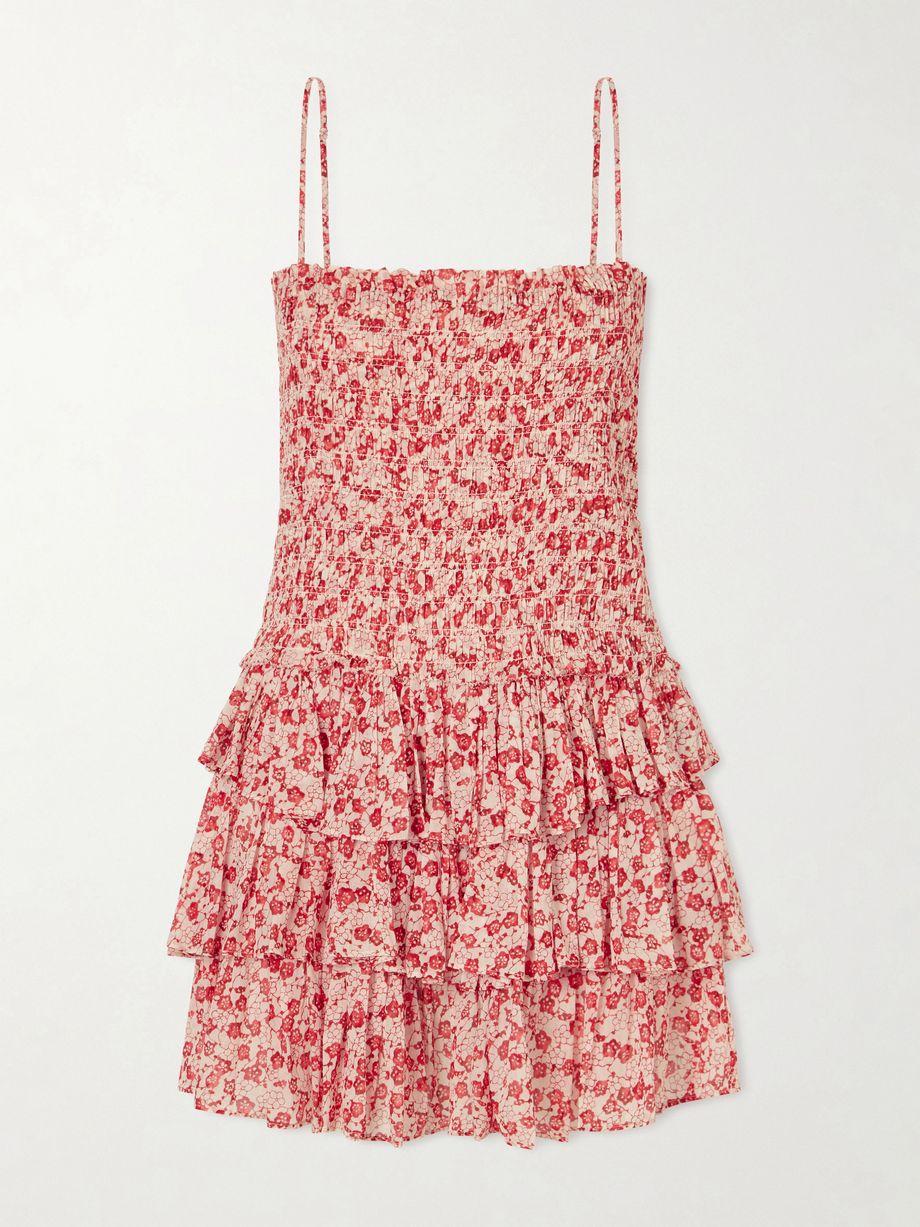 Elodie floral-print ruffled organic cotton mini dress by MARANT ETOILE