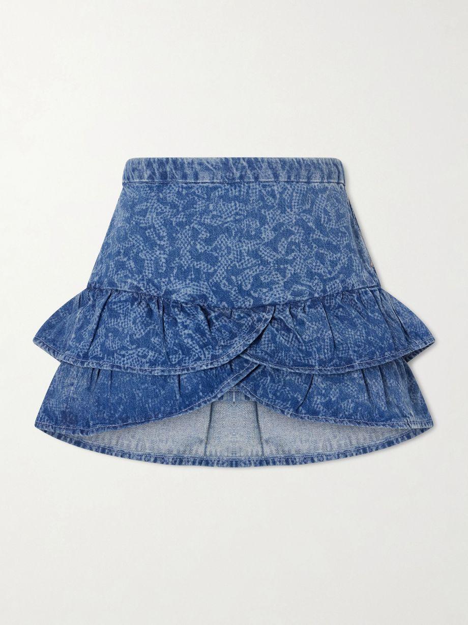 Leyje ruffled printed cotton mini skirt by MARANT ETOILE