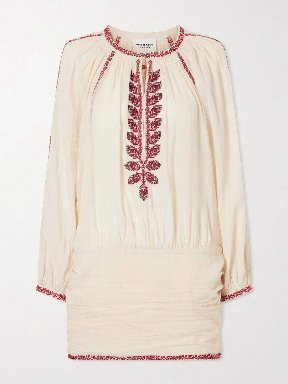 Ludy floral-embroidered organic cotton mini dress by MARANT ETOILE