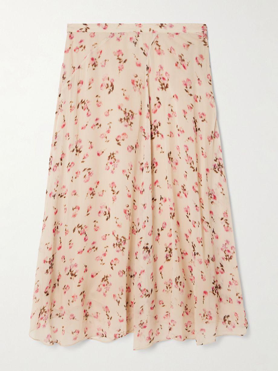 Lycia asymmetric floral-print crepe de chine midi skirt by MARANT ETOILE