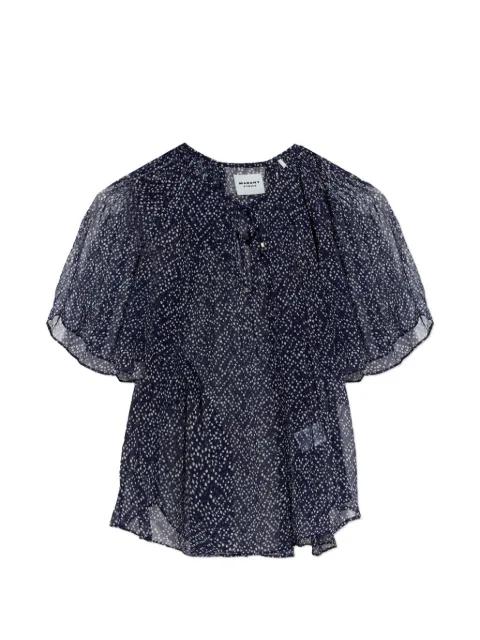 Neslya ruffled printed top by MARANT ETOILE