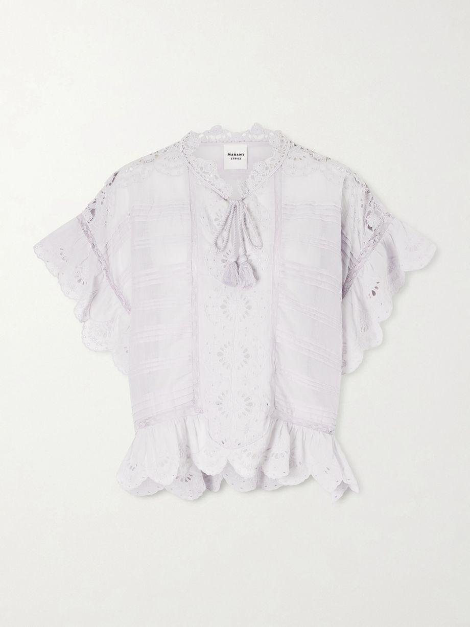 Payton lace-trimmed embroidered cotton blouse by MARANT ETOILE