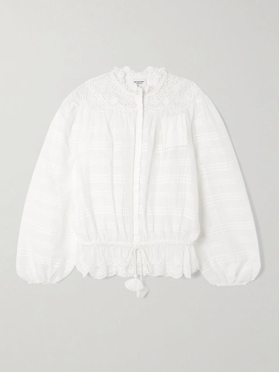 Polly lace-trimmed organic cotton-voile blouse by MARANT ETOILE