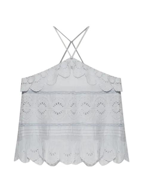 Prisha broderie-anglaise ruffled top by MARANT ETOILE