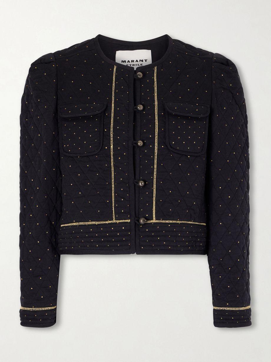 Vania cropped embroidered quilted cotton jacket by MARANT ETOILE