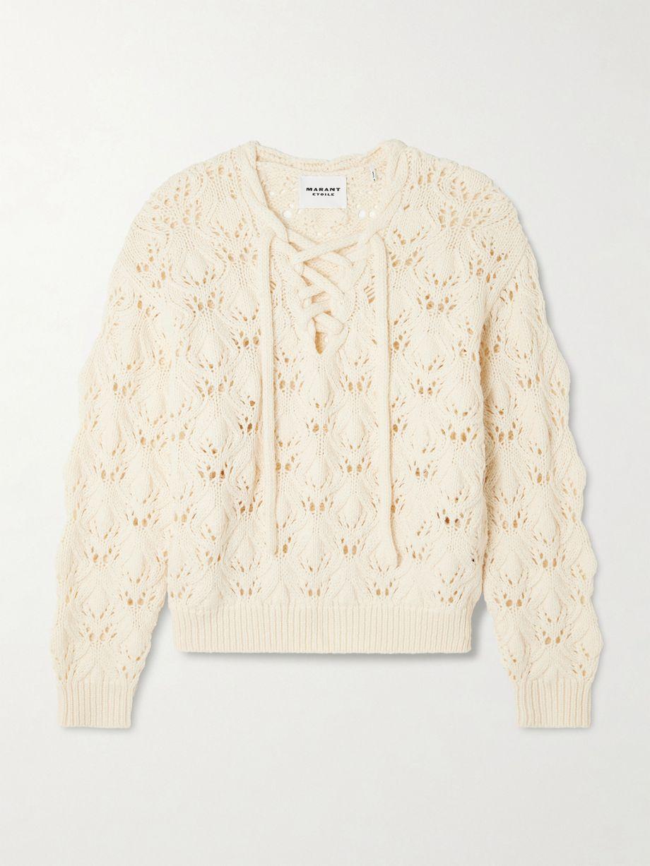Wendy lace-up open-knit wool-blend sweater by MARANT ETOILE