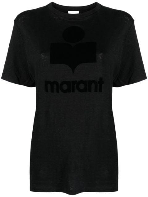 Zewel flocked linen T-shirt by MARANT ETOILE