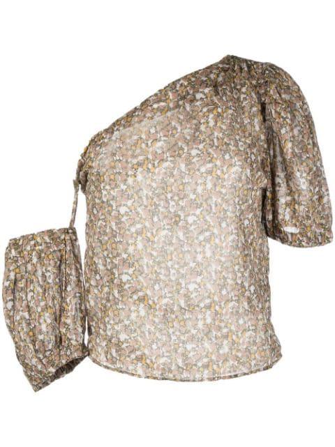 asymmetric floral-print blouse by MARANT ETOILE