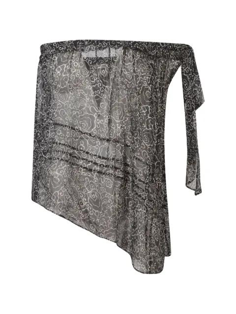 asymmetrical-neck floral top by MARANT ETOILE