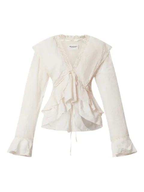 damienne ruffled lace blouse by MARANT ETOILE