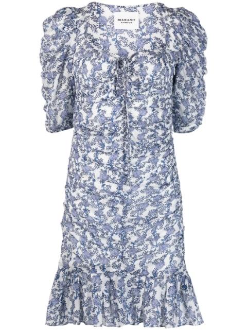 floral-print ruched mini dress by MARANT ETOILE