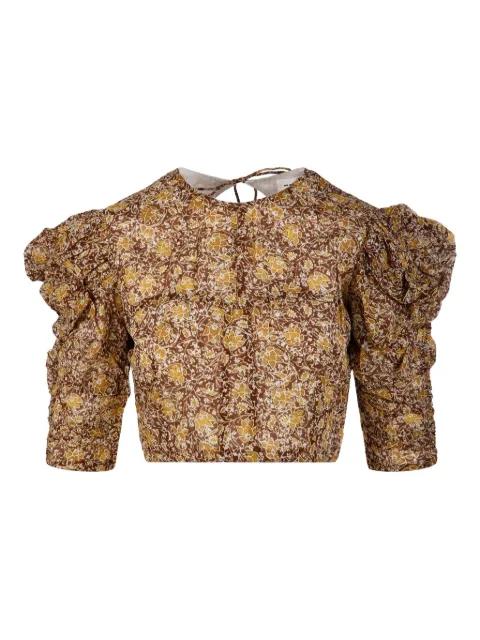 gathered-sleeve floral-print blouse by MARANT ETOILE