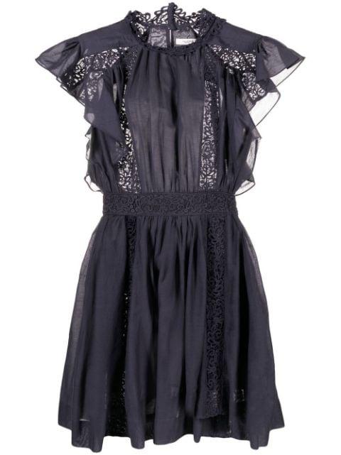 lace-panel short-sleeve dress by MARANT ETOILE