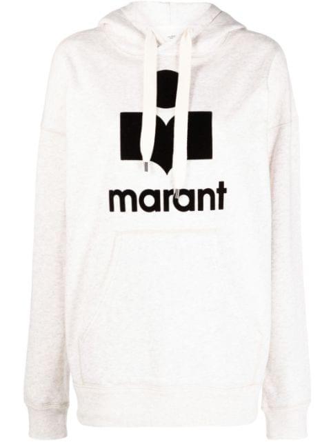 logo-print pouch-pocket hoodie by MARANT ETOILE