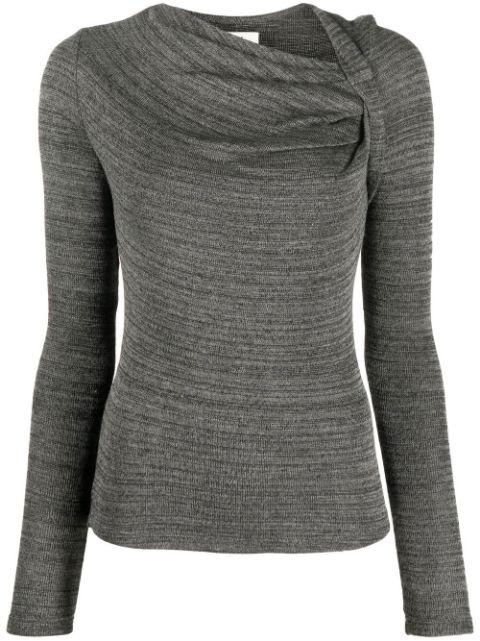 ruched-neck knitted top by MARANT ETOILE