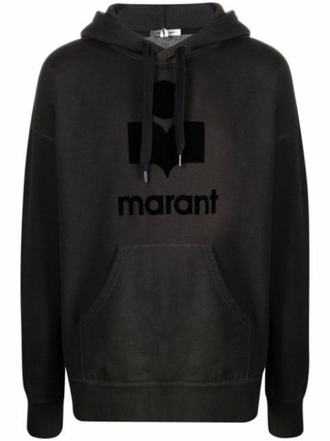 Miley flocked-logo hoodie by MARANT