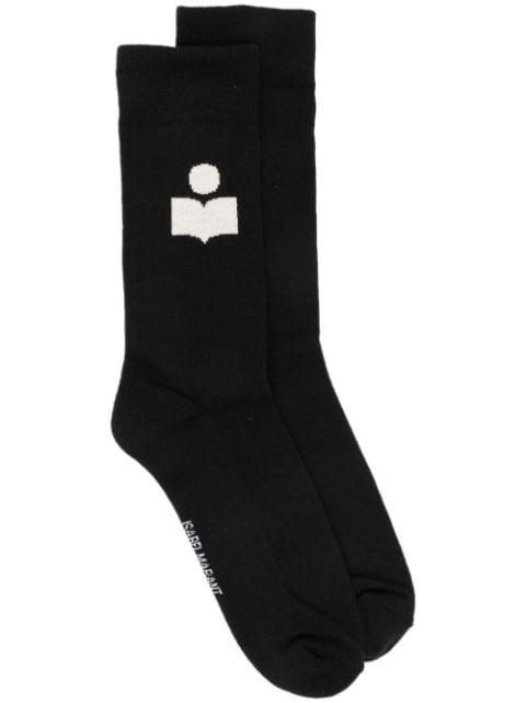 Siloki logo-intarsia socks by MARANT